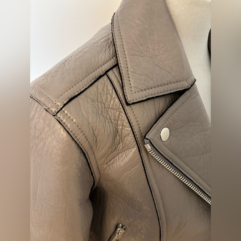 New T Alexander Wang Grey Leather Jacket - Picture 11 of 13